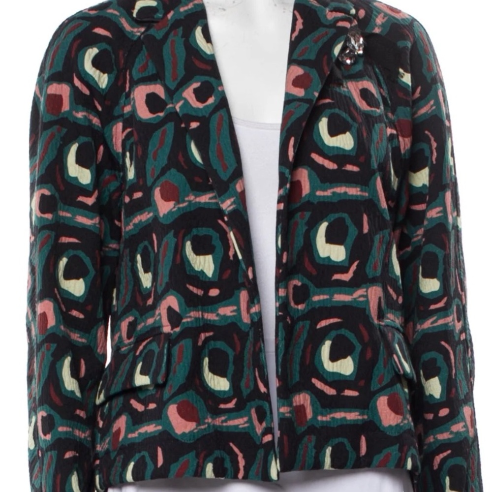 Odeeh Bold Cotton Hand Printed Statement Blazer - image 2